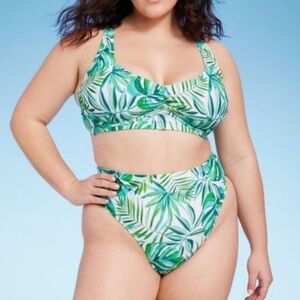 Women’s NWT Shade & Shore Tropical 2-piece Bikini Swimsuit Plus Size 3X